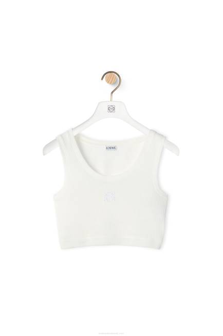 White Anagram cropped tank top in cotton Loewe 84PR951 Women