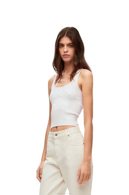 White Anagram tank top in cotton and viscose Loewe 84PR787 Women