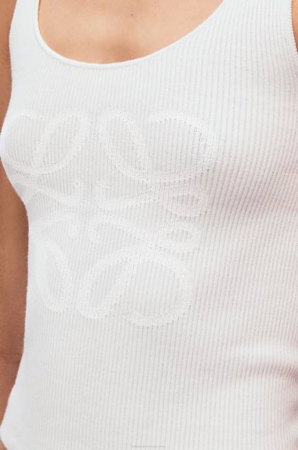 White Anagram tank top in cotton and viscose Loewe 84PR787 Women