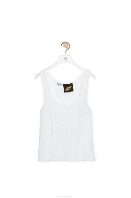 White Anagram tank top in cotton and viscose Loewe 84PR787 Women