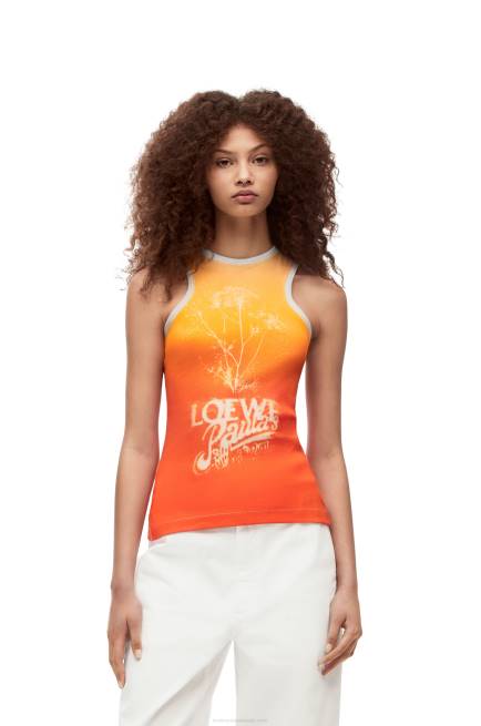 Yellow/Orange Fennel tank top in cotton Loewe 84PR788 Women