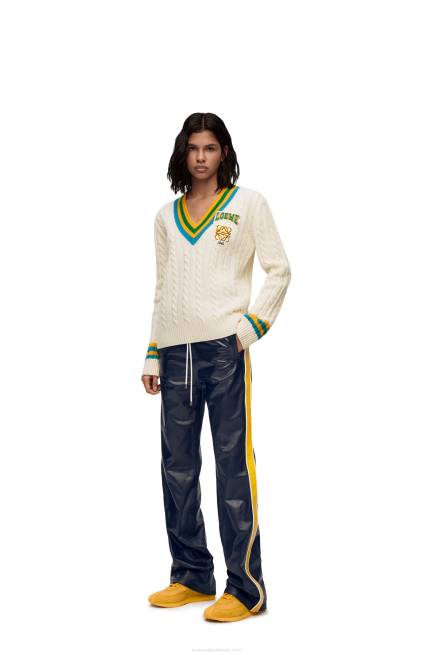 Navy/Yellow Tracksuit trousers in nappa Loewe 84PR1118 Women
