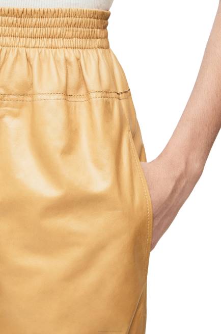 Sand/Butter Elasticated trousers in papery nappa Loewe 84PR1115 Women