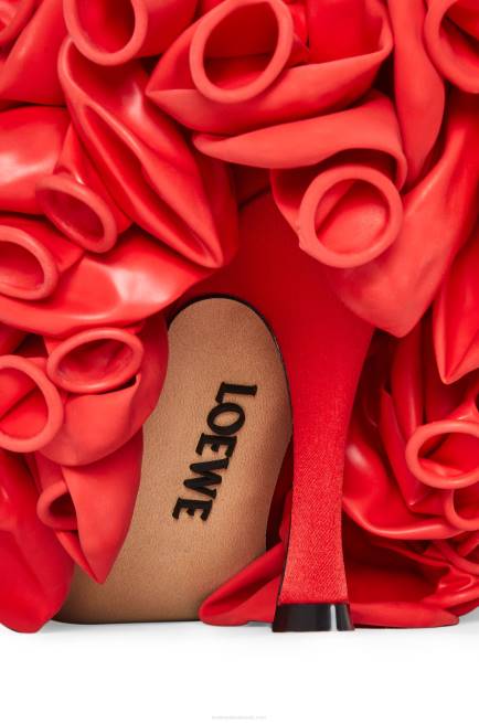 Anthurium Red Comic balloon pump in satin Loewe 84PR767 Women