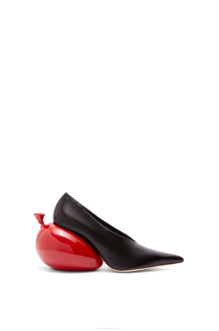 Black/Red Balloon pump in calfskin Loewe 84PR762 Women