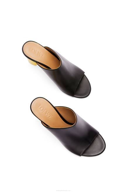 Black/Yellow Nail polish mule in calfskin Loewe 84PR759 Women