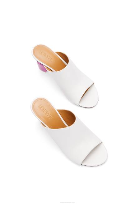 White/Pink Nail polish mule in calfskin Loewe 84PR758 Women