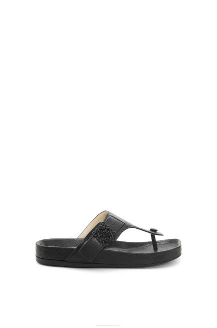 Black Ease toe post sandal in goatskin Loewe 84PR720 Women