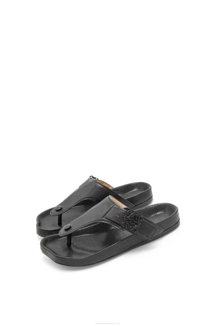 Black Ease toe post sandal in goatskin Loewe 84PR720 Women