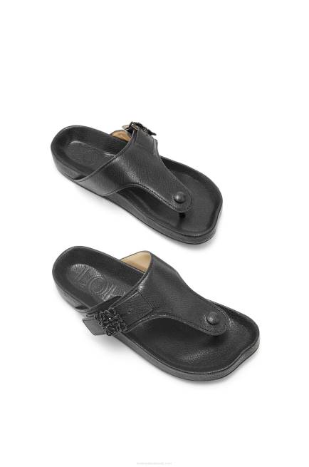 Black Ease toe post sandal in goatskin Loewe 84PR720 Women