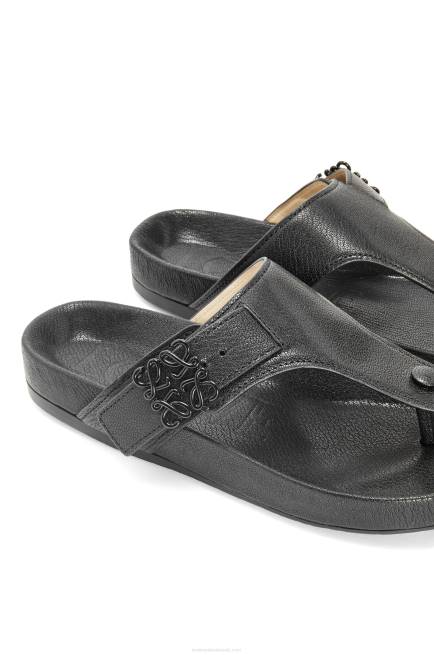Black Ease toe post sandal in goatskin Loewe 84PR720 Women