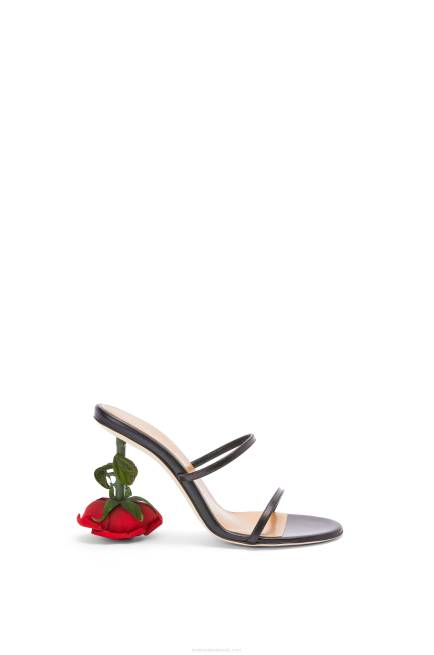 Black Rose heel sandal in goatskin Loewe 84PR714 Women