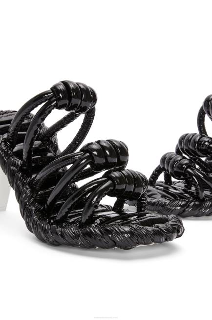 Black/White Petal knot sandal in lambskin Loewe 84PR704 Women