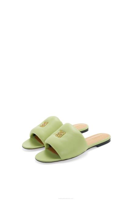 Pale Green Anagram padded slide in lambskin Loewe 84PR686 Women