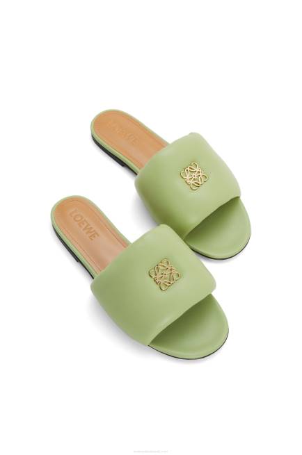 Pale Green Anagram padded slide in lambskin Loewe 84PR686 Women