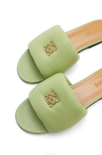 Pale Green Anagram padded slide in lambskin Loewe 84PR686 Women