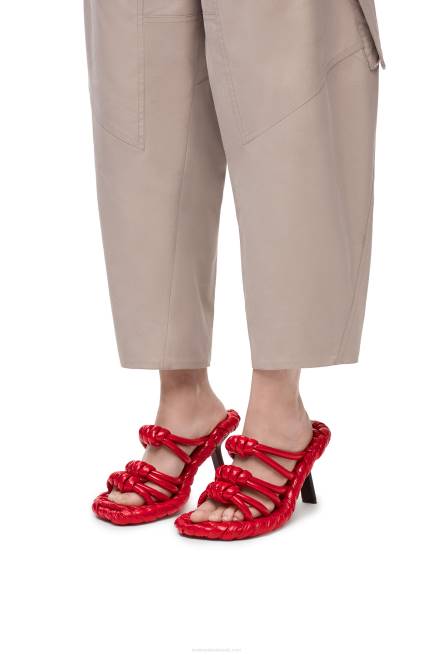 Red/Black Petal knot sandal in lambskin Loewe 84PR706 Women