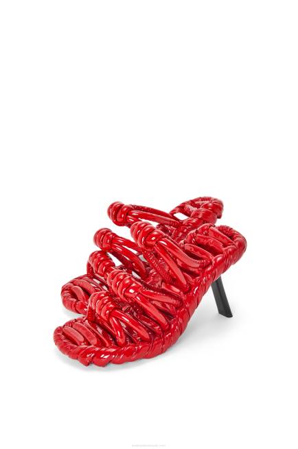 Red/Black Petal knot sandal in lambskin Loewe 84PR706 Women