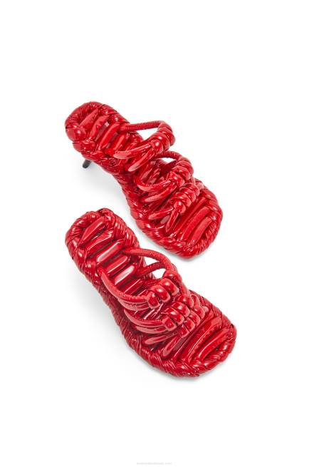 Red/Black Petal knot sandal in lambskin Loewe 84PR706 Women