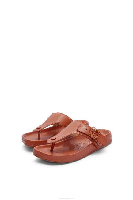 Tan Ease toe post sandal in goatskin Loewe 84PR722 Women