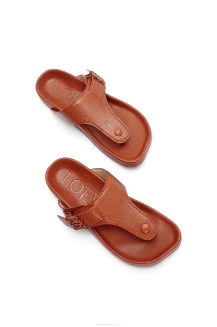 Tan Ease toe post sandal in goatskin Loewe 84PR722 Women