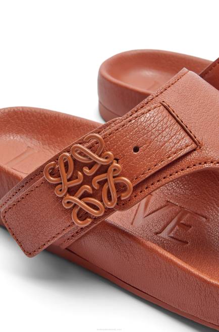 Tan Ease toe post sandal in goatskin Loewe 84PR722 Women