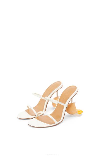 White/Natural Broken egg sandal in goatskin Loewe 84PR715 Women
