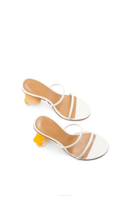 White/Natural Broken egg sandal in goatskin Loewe 84PR715 Women