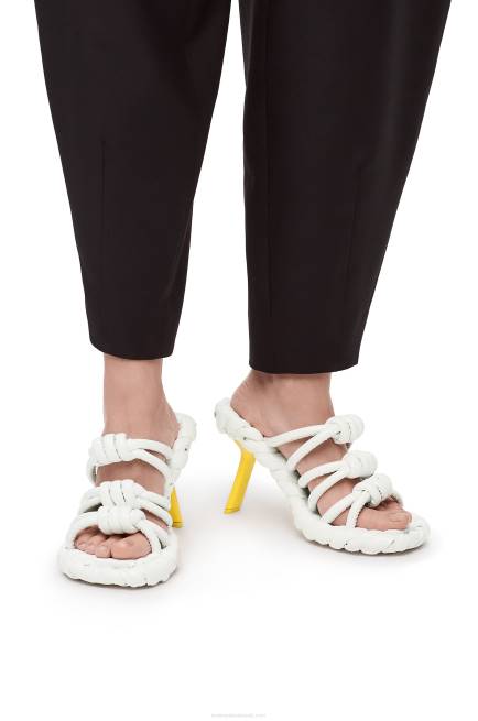 White/Yellow Petal knot sandal in lambskin Loewe 84PR705 Women