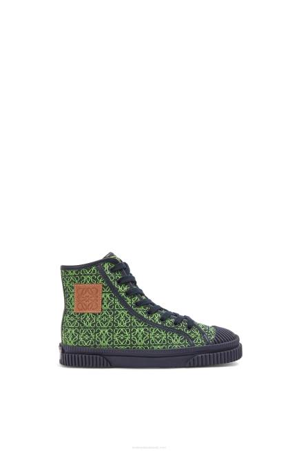 Apple Green/Deep Navy High tops in Anagram jacquard Loewe 84PR664 Women