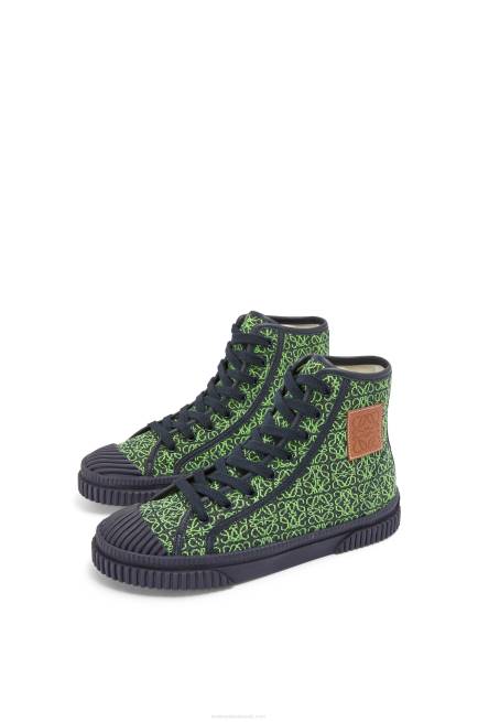 Apple Green/Deep Navy High tops in Anagram jacquard Loewe 84PR664 Women