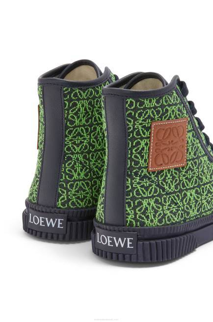 Apple Green/Deep Navy High tops in Anagram jacquard Loewe 84PR664 Women