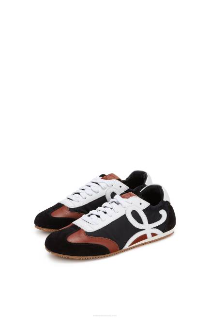 Black/White Ballet runner in leather and nylon Loewe 84PR669 Women