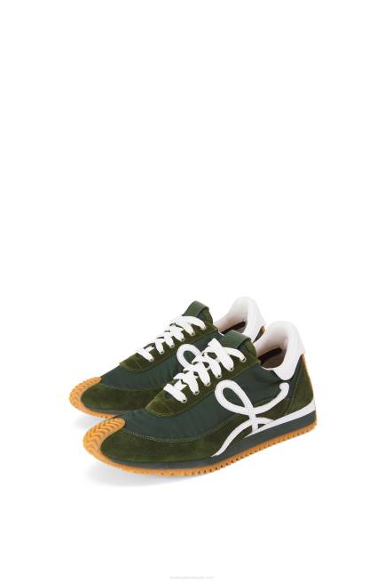 Forest Green Flow runner in suede and nylon Loewe 84PR647 Women
