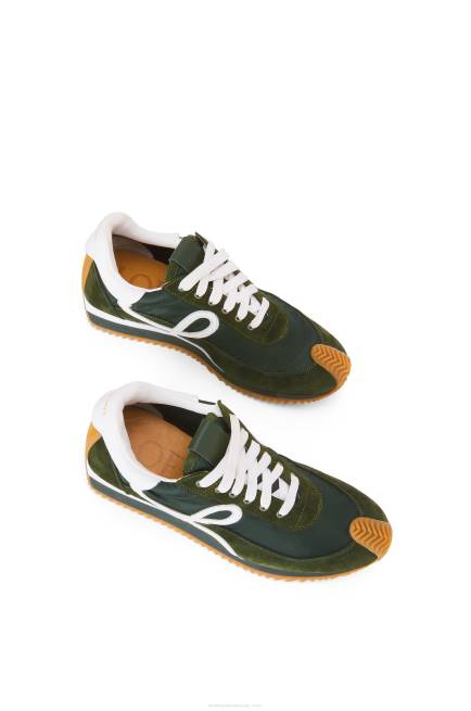 Forest Green Flow runner in suede and nylon Loewe 84PR647 Women
