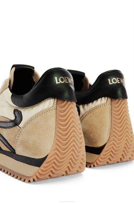 Gold/Black Flow runner in suede and nylon Loewe 84PR644 Women