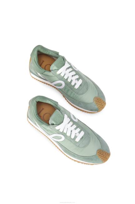 Light Green Flow runner in suede and nylon Loewe 84PR641 Women