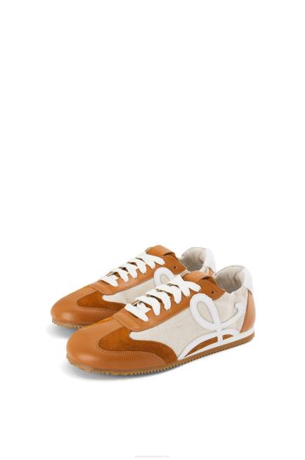 Natural/Tan Ballet runner in nylon and calfskin Loewe 84PR656 Women