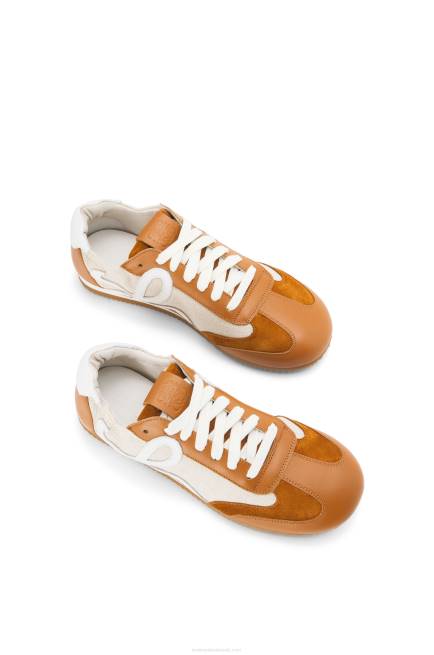 Natural/Tan Ballet runner in nylon and calfskin Loewe 84PR656 Women
