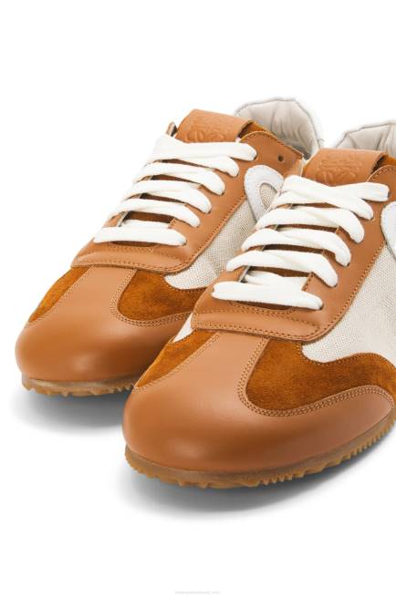 Natural/Tan Ballet runner in nylon and calfskin Loewe 84PR656 Women