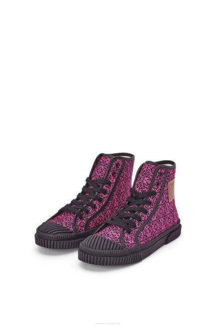 Neon Pink/Deep Navy High tops in Anagram jacquard Loewe 84PR665 Women