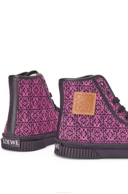 Neon Pink/Deep Navy High tops in Anagram jacquard Loewe 84PR665 Women