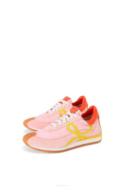 Pink/Yellow Flow runner in nylon and suede Loewe 84PR654 Women