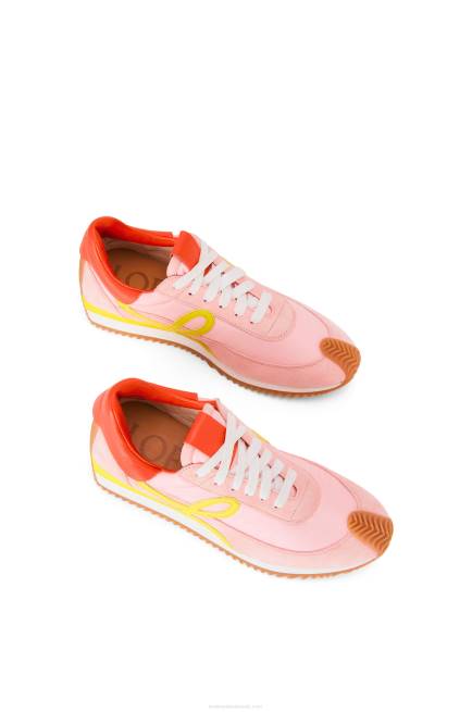 Pink/Yellow Flow runner in nylon and suede Loewe 84PR654 Women