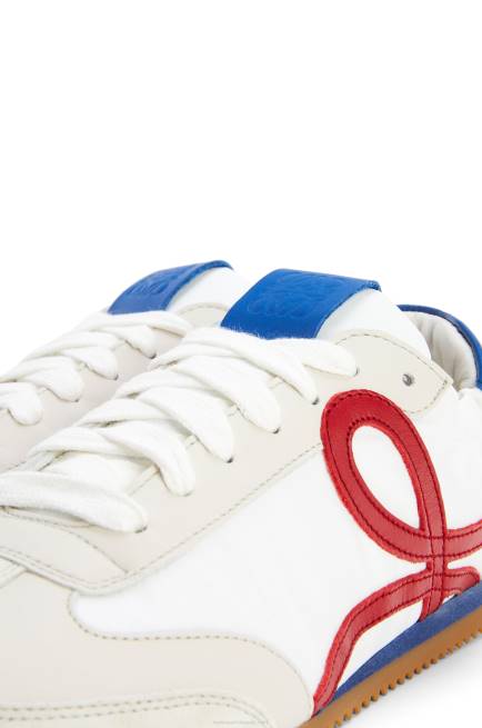 Soft White/Cherry/Royal Blue Ballet runner in nylon and calfskin Loewe 84PR666 Women