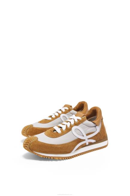 Tan/Grey Flow runner in suede and nylon Loewe 84PR646 Women