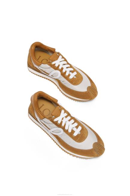 Tan/Grey Flow runner in suede and nylon Loewe 84PR646 Women