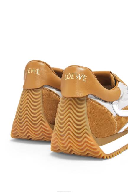 Tan/Grey Flow runner in suede and nylon Loewe 84PR646 Women