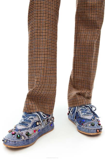 Washed Denim Embellished deconstructed sneaker in denim Loewe 84PR670 Women