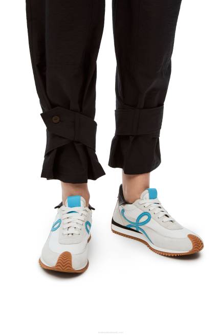 White/Blue Flow runner in calfskin and nylon Loewe 84PR640 Women
